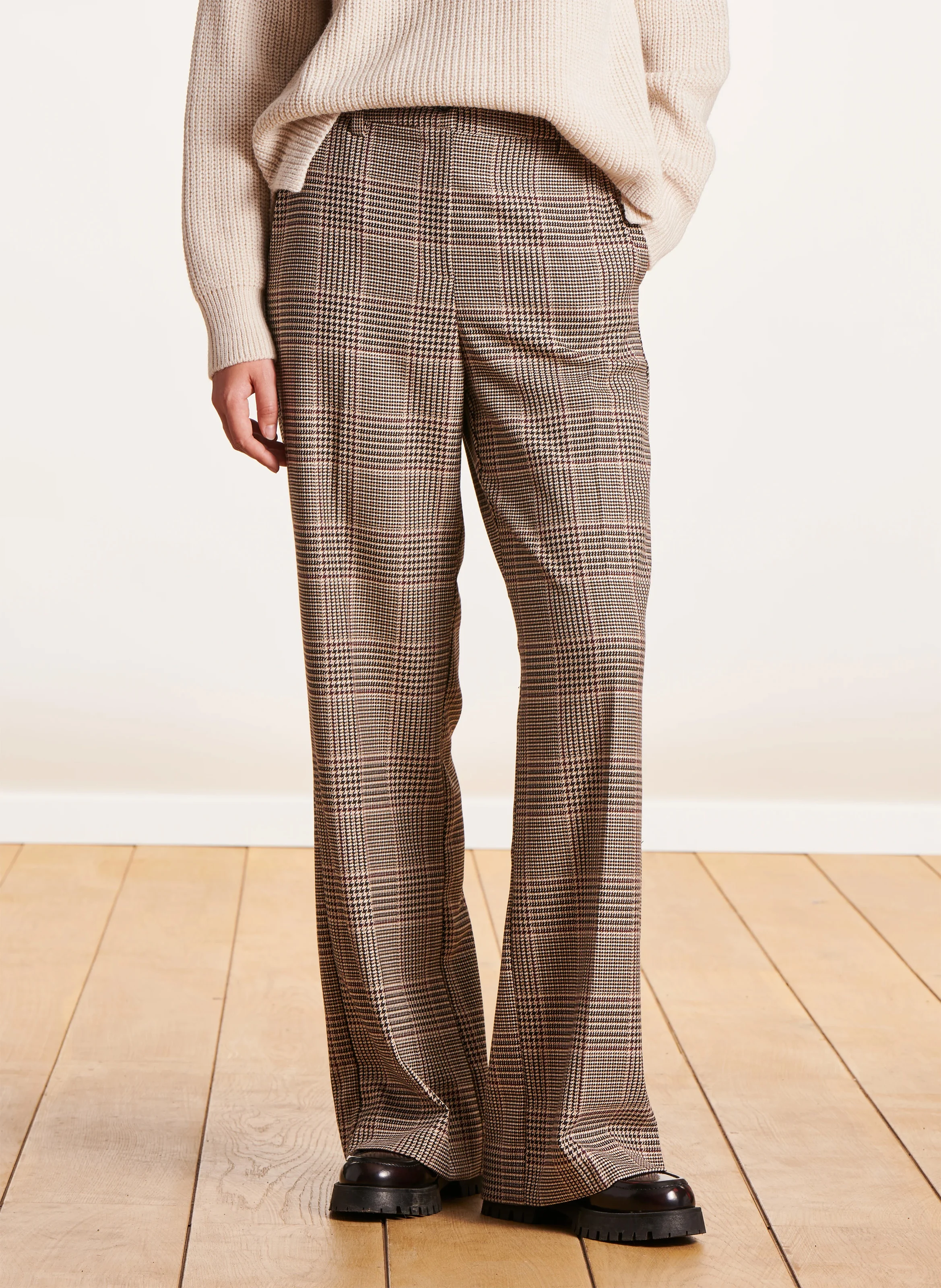 Pantalon droit imprimé | Marron