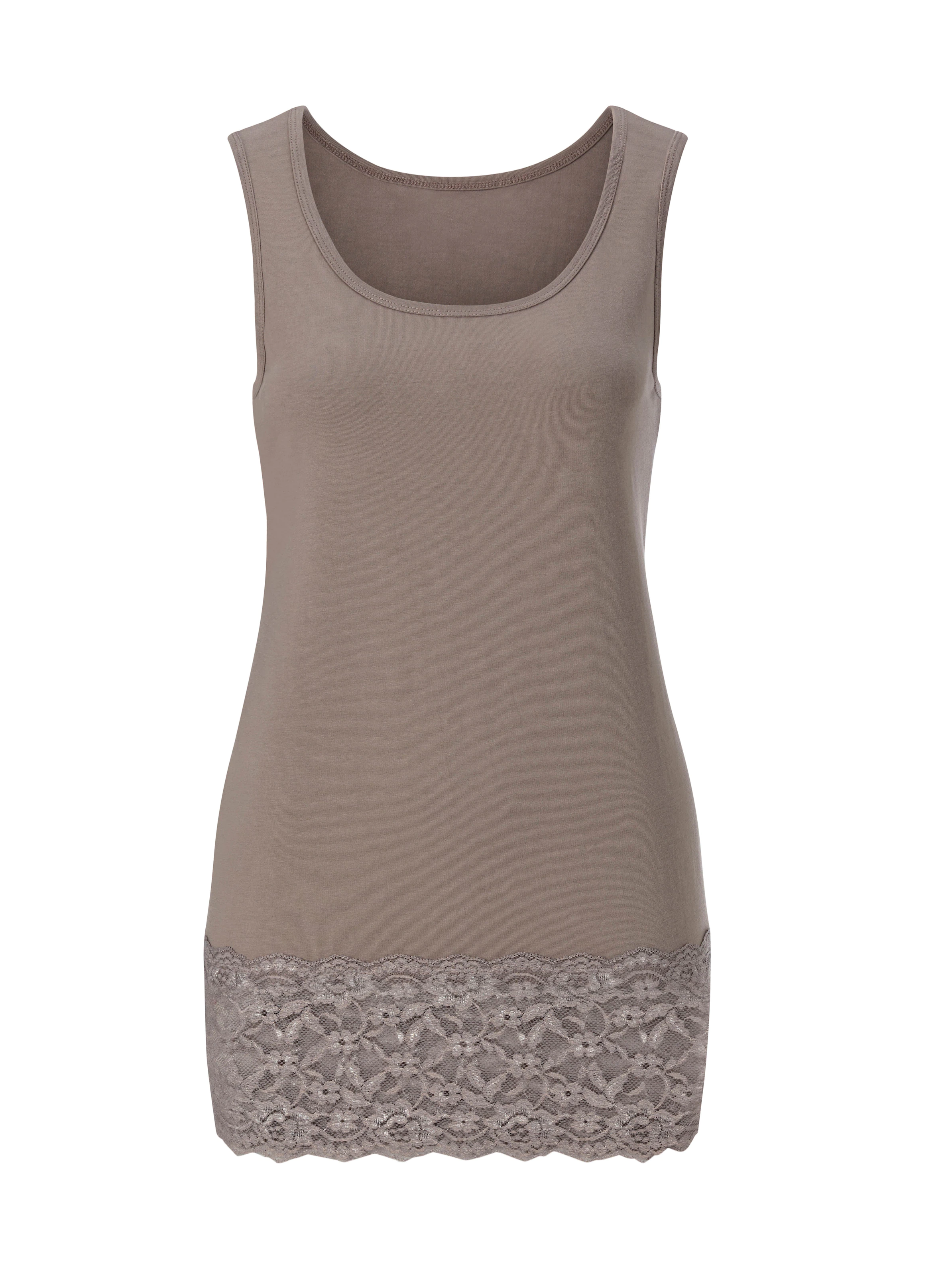 Spitzentop in taupe
