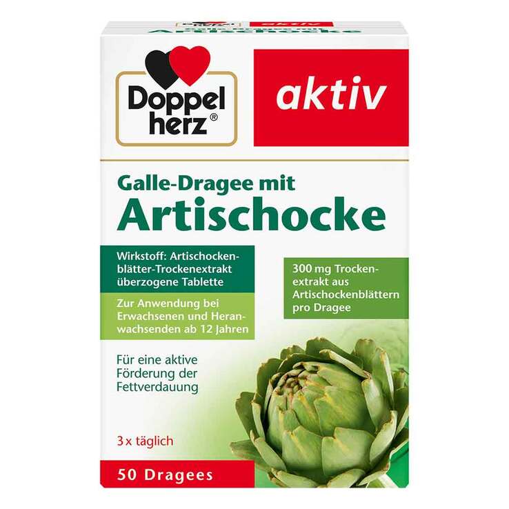Doppelherz Galle-Dragee mit Artischocke, 50 St