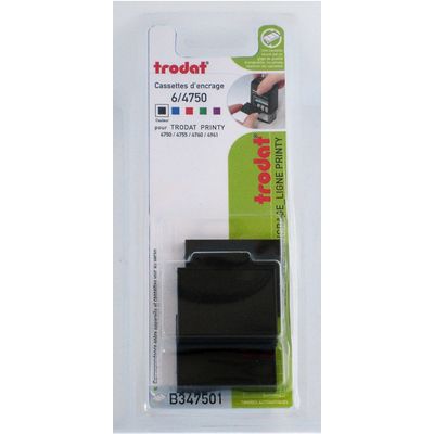 Trodat - 3 Encriers 6/4750 recharges pour tampon Printy 4941/4750 - noir