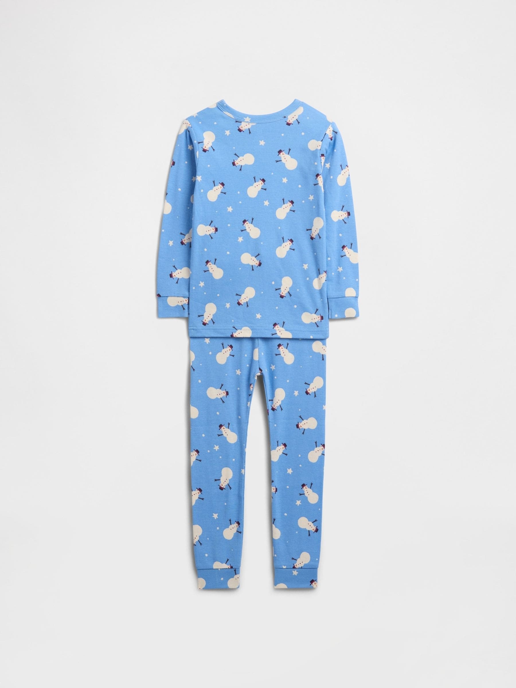 Blauw met sneeuwpop - Gap Cotton Christmas Pyjamas (6mths-5yrs)