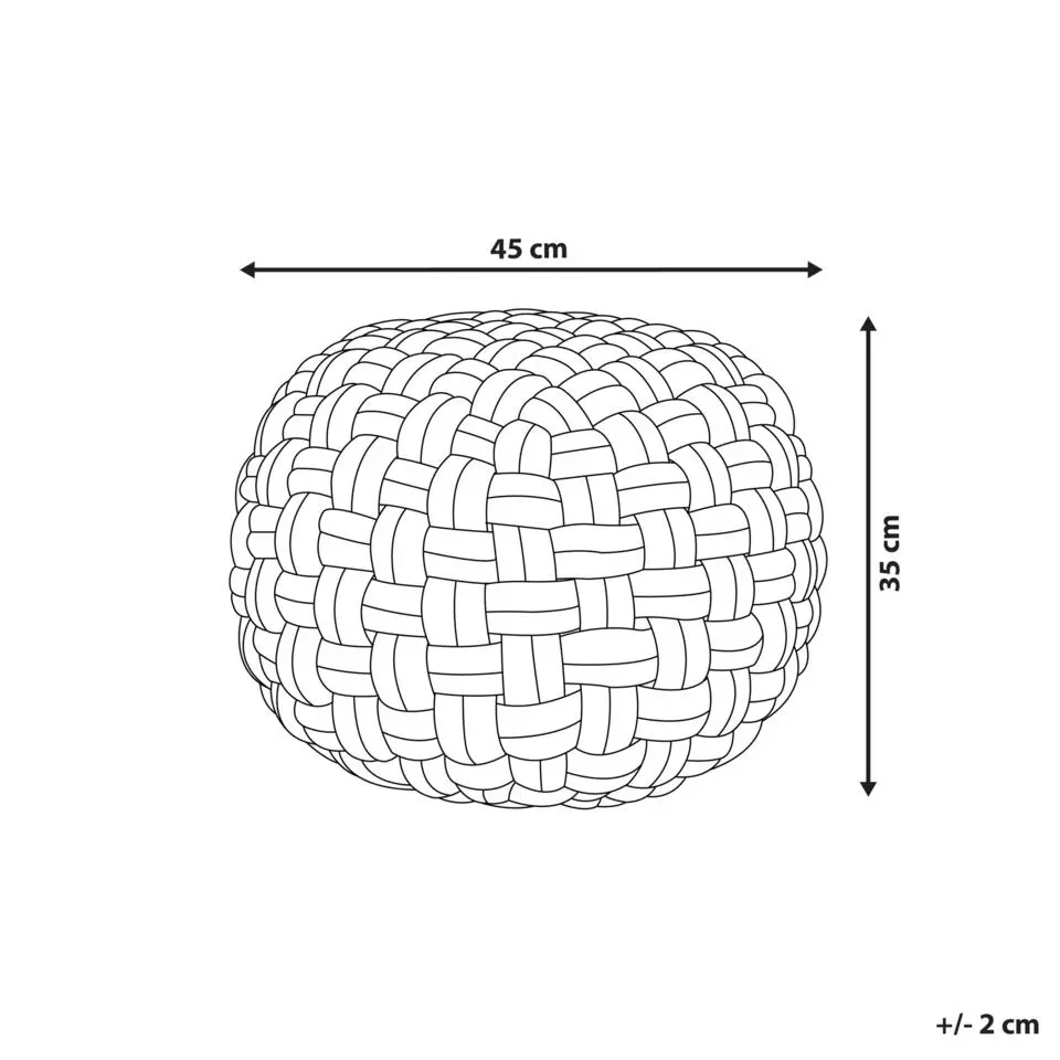 HOPA - Poef - Zwart - 45 cm - Fluweel