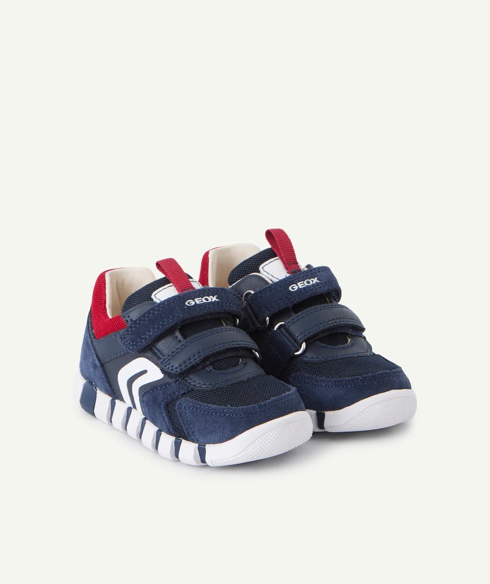 GEOXbaskets à scratch bébé garçon iupidoo bleu rouge et blanc