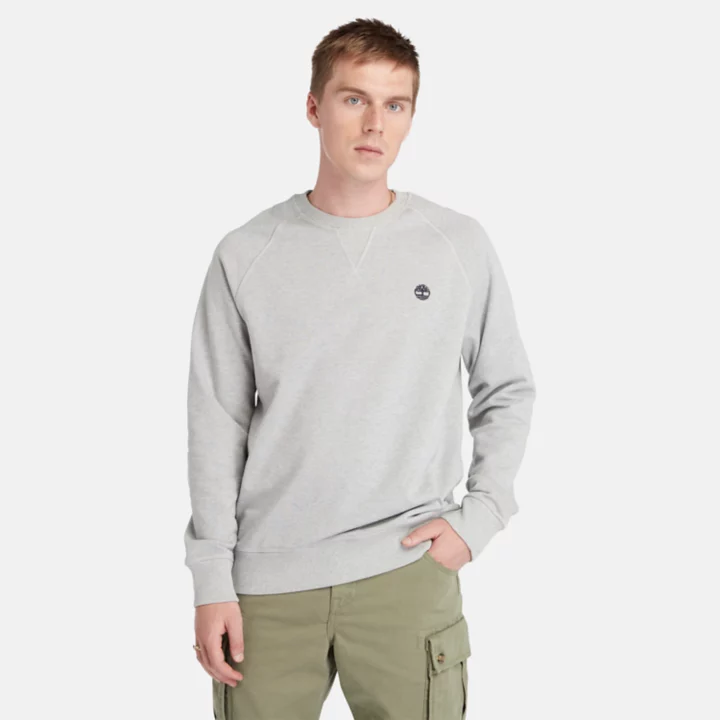 Sweat à col rond et envers bouclé Exeter pour homme en gris
