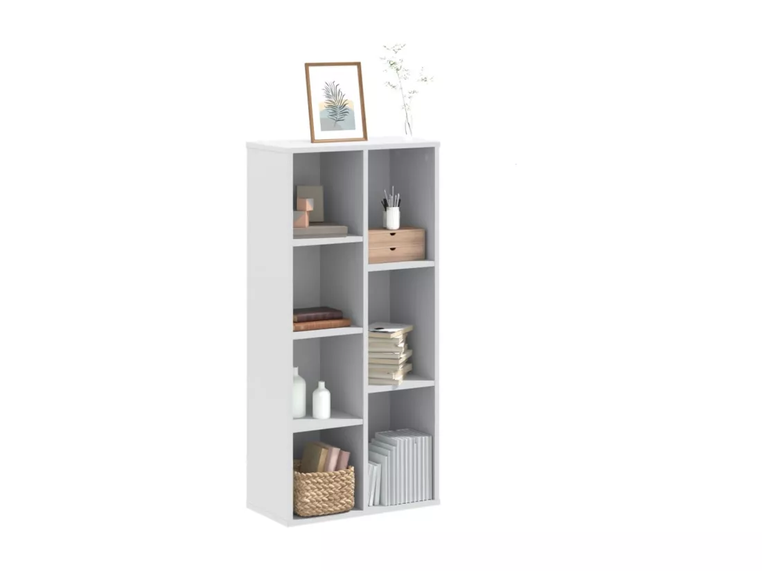 Bibliothèque blanc 50x25x105 cm bois d'ingénierie