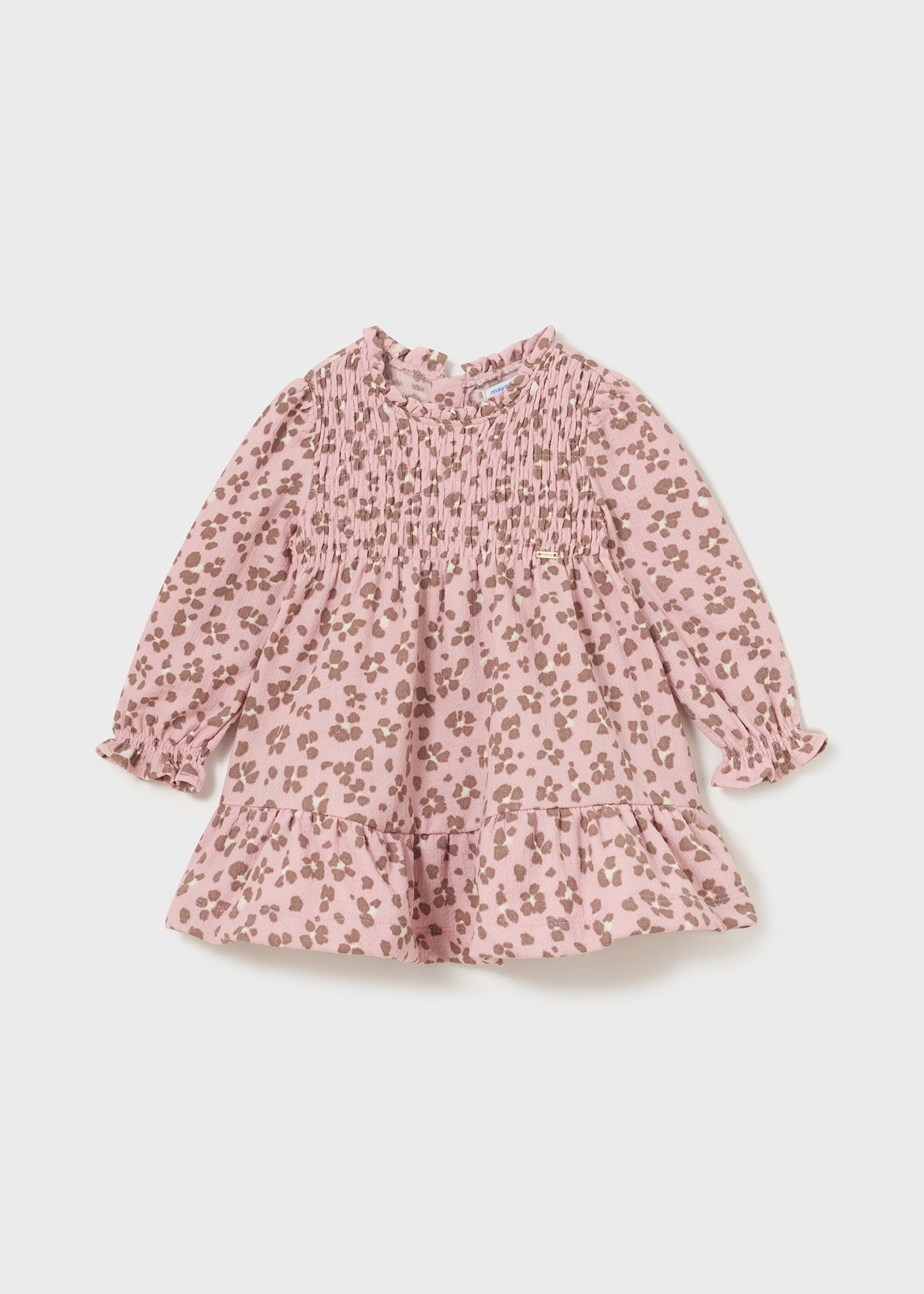 Vestido infantil com estampa smock