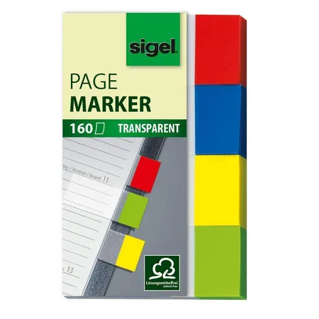 Sigel Haftmarker transparent, 20 x 50mm, 160 Stück