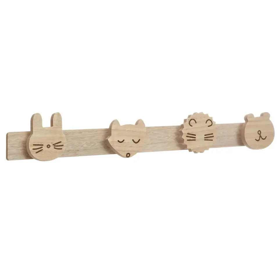 Atmosphera Kapstok kinderkamer - dieren koppen - 4 haken - MDF