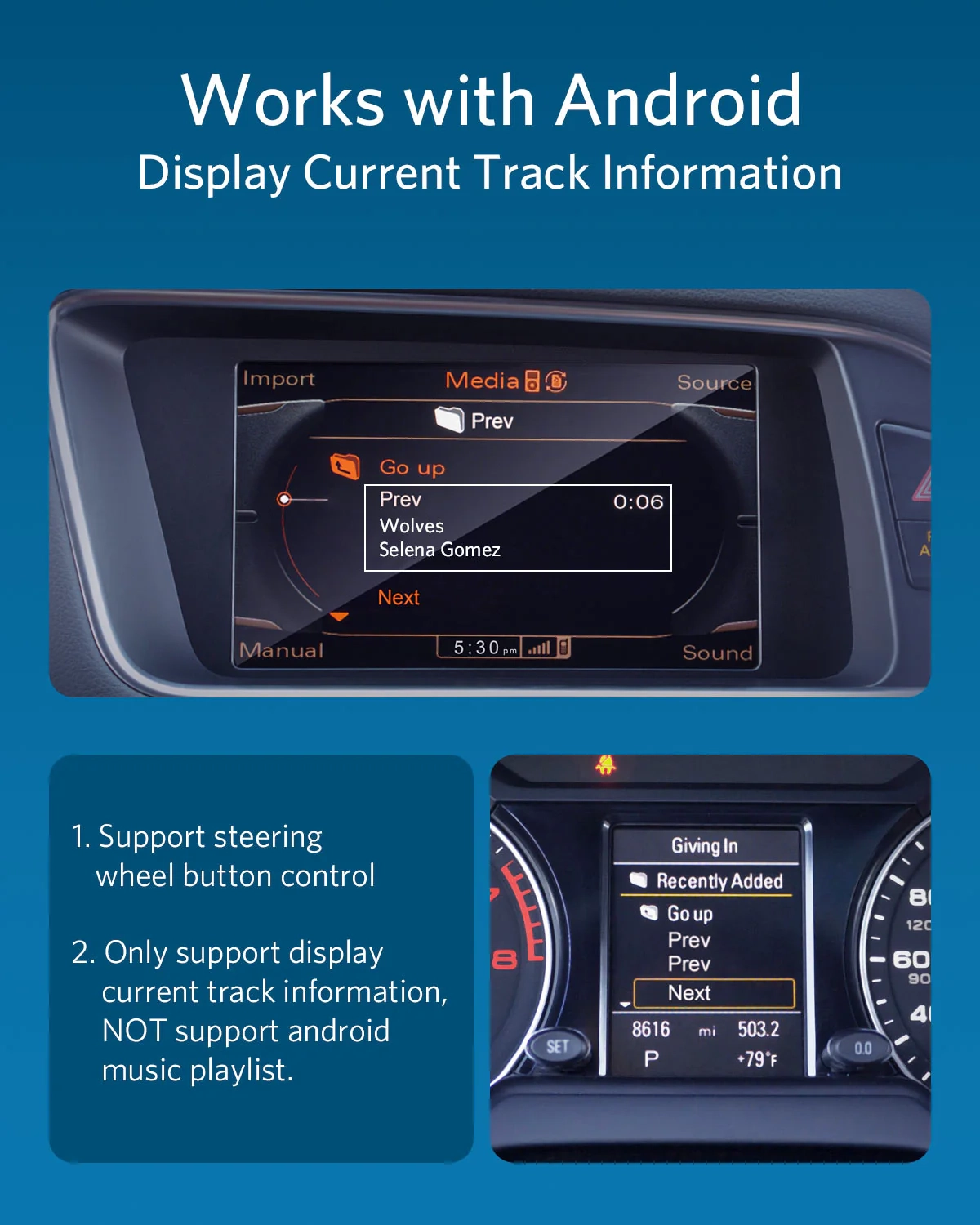 Airdual-300A Auto KFZ AMI Bluetooth Musik Adapter kompatibel mit VW / Audi / Mercedes-Benz MMI MDI Schnittstelle - Silber