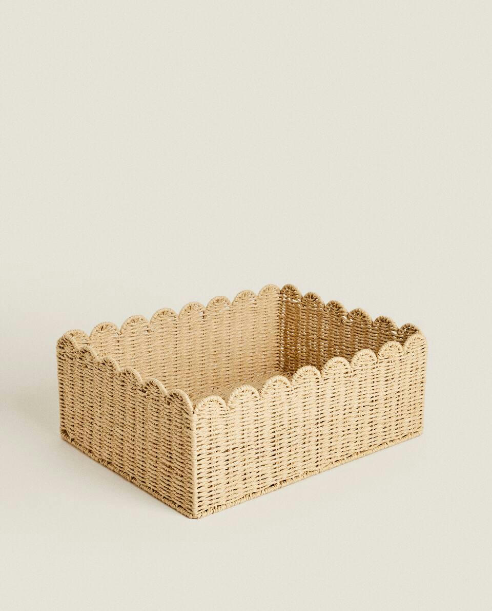 CESTA GRANDE COM BORDA ONDULADA