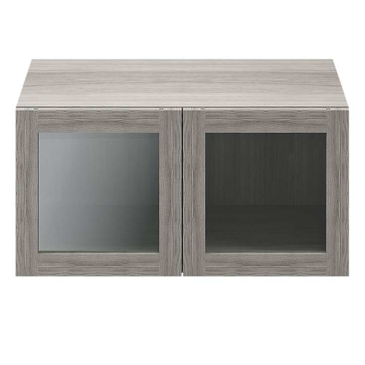 Porte battante effet chêne grisé en verre GoodHome Atomia H 37,2 x L. 37,2 cm