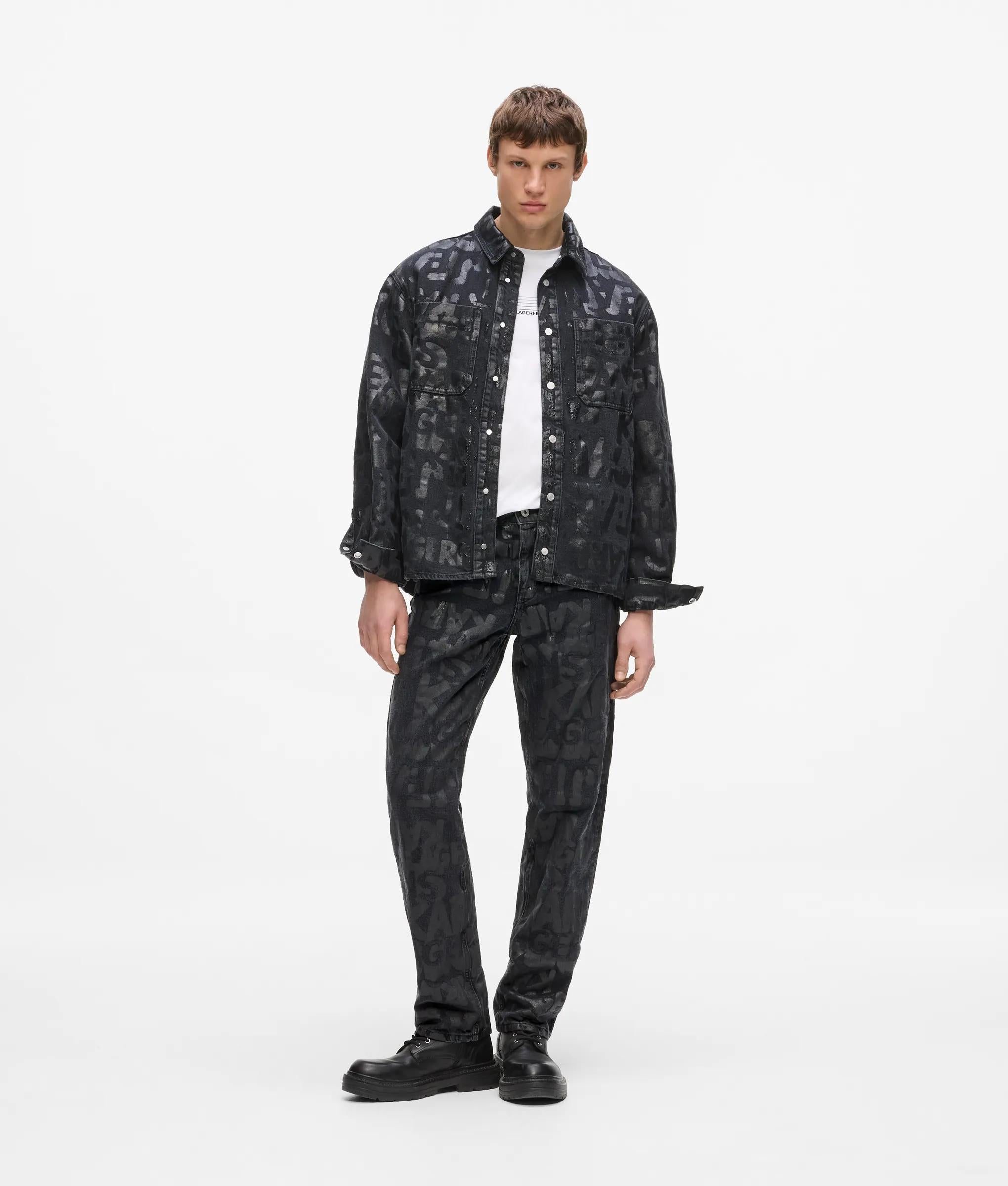 Logo-print rechte jeans