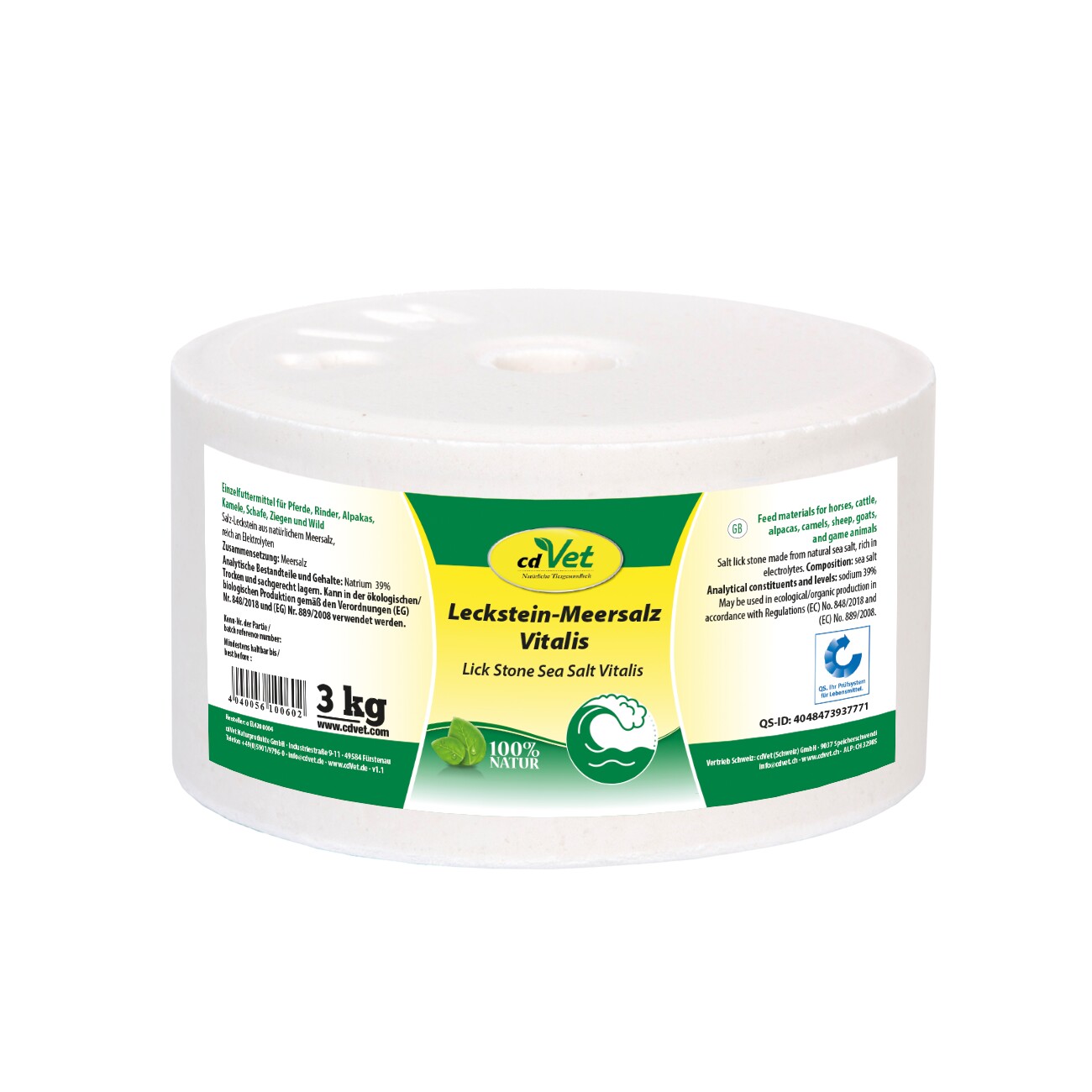 cdVet Leckstein Meersalz Vitalis 3 kg