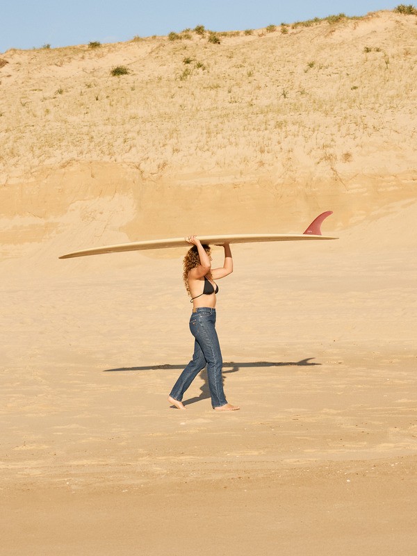 Moonrise Long Mid Ocean Blue Jeans coupe droite Bleu Femme
