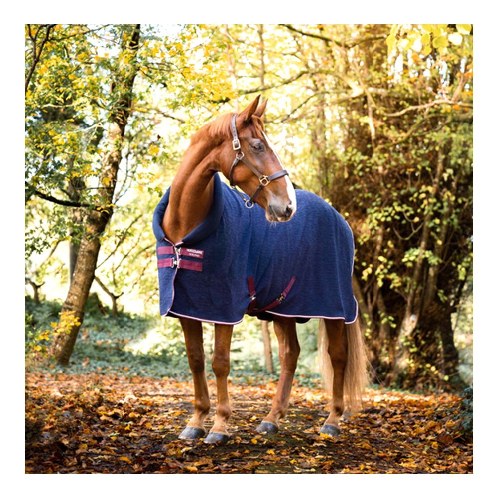 Horseware EMBOSSED COSY NECK 0G - Chemise polaire navy hw print/burgandy/white