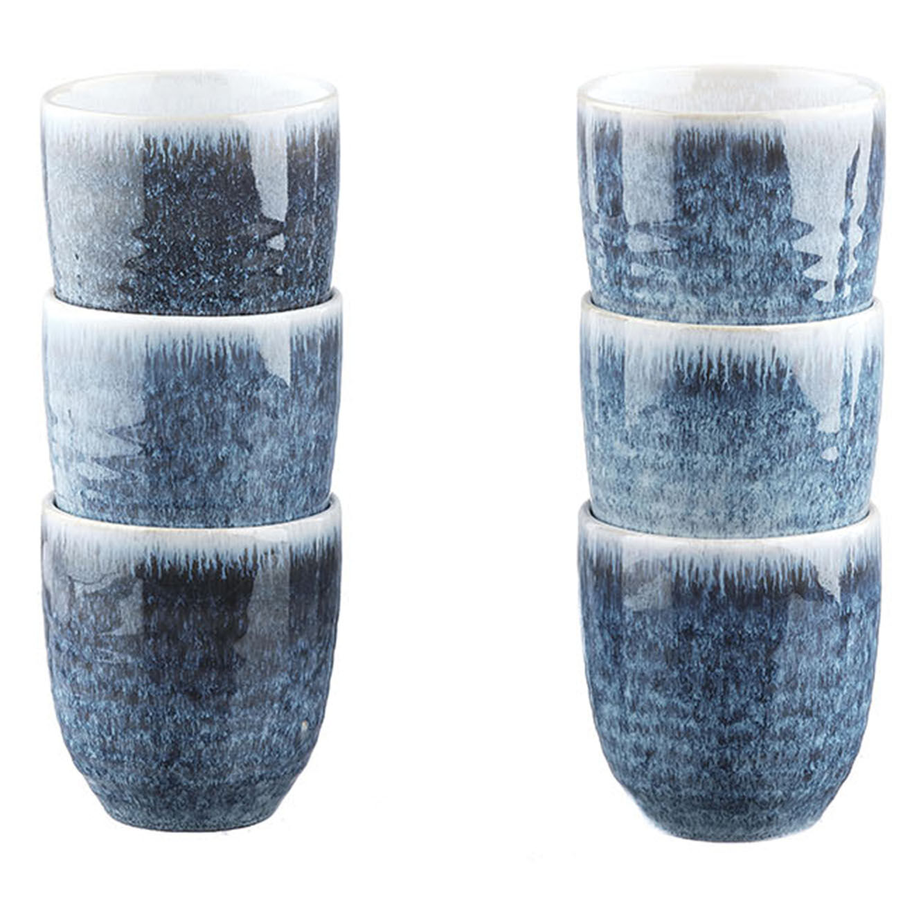 Bjorn 6 Tasses Cosmos bleu/blanc nacré - 15 cl