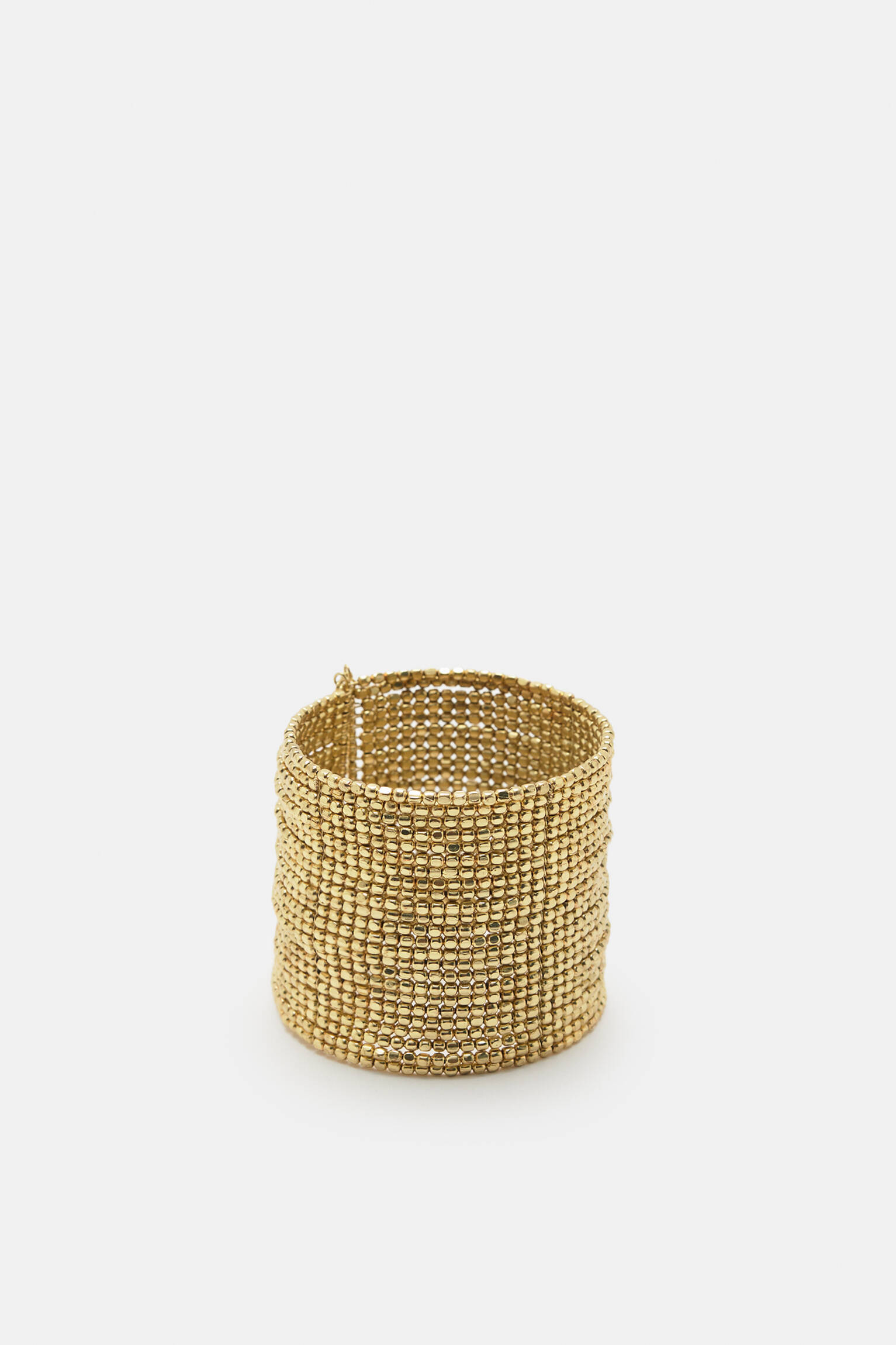 PULSEIRA LARGA COM CONTAS - DOURADA