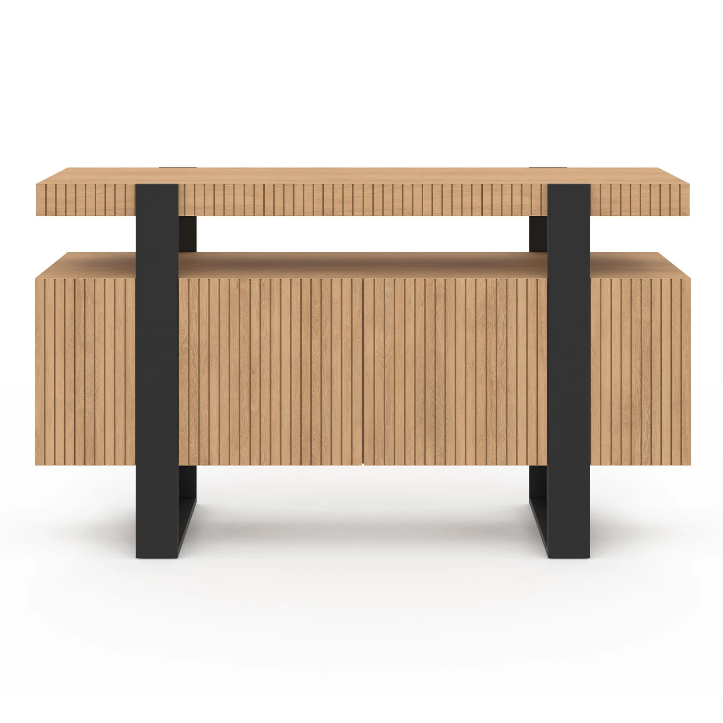 Buffet 140 cm OCTAVE 4 portes lattes tasseau bois