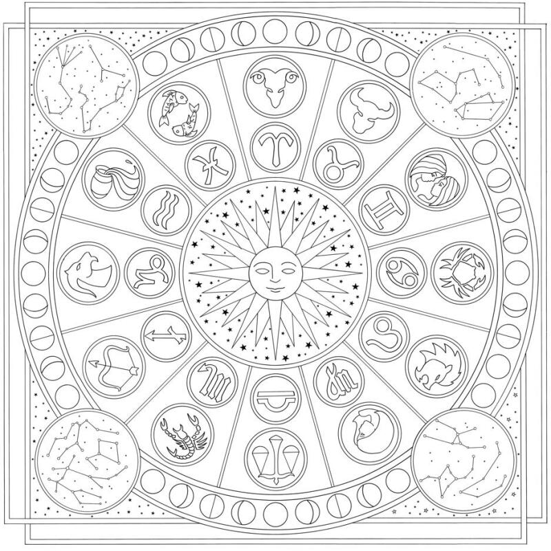 Carré 100% soie - 90x90cm Zodiac - Blanc