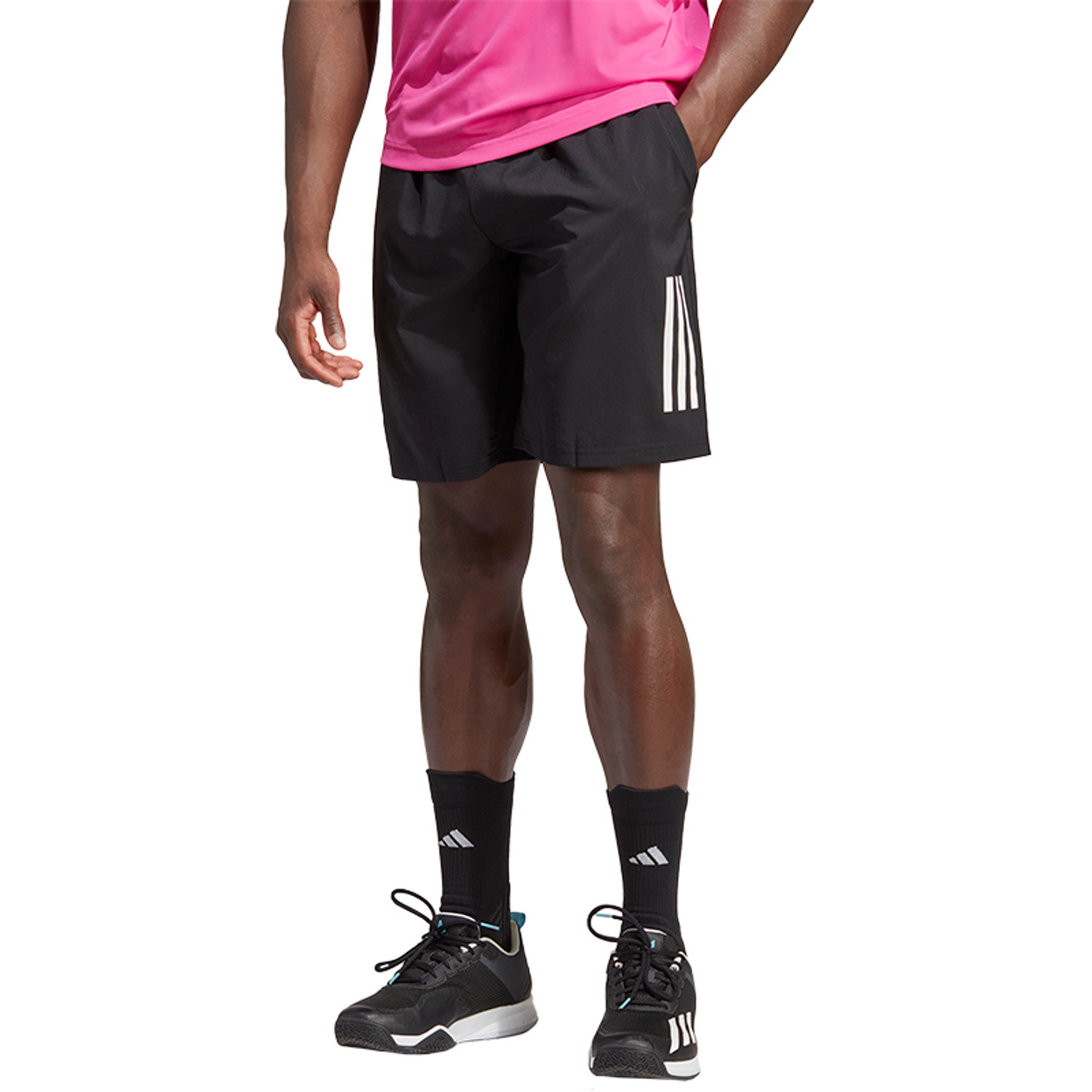 adidas Club 3 Striped Tee 7 Inch Set Heren