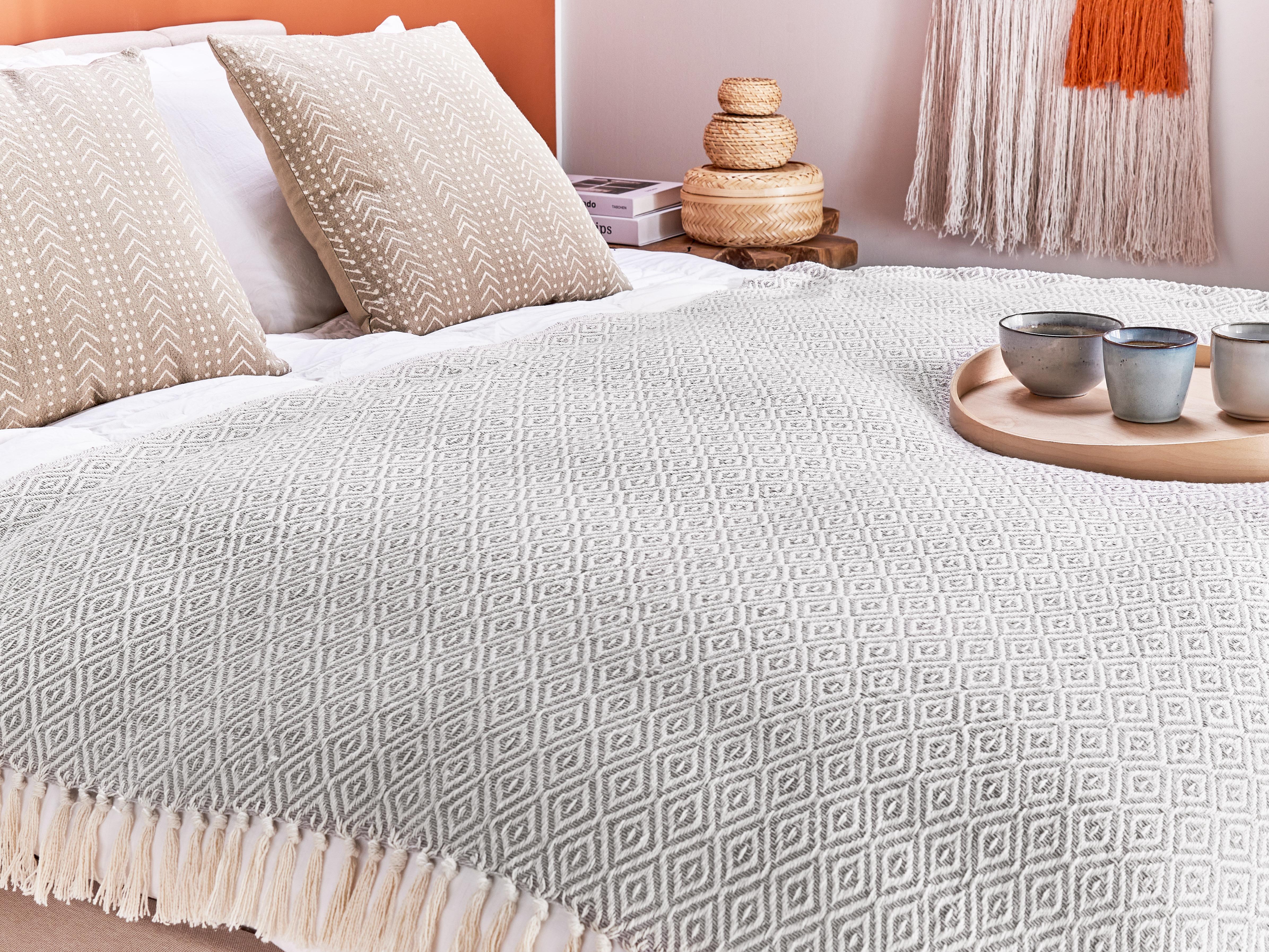 Plaid MITYAL Katoen 125 x 150 cm Taupe