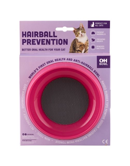 Lickimat Oh Bowl - Hairball Prevention - Oral Health - Kattenvoerbak - Ø16x5 cm Roze