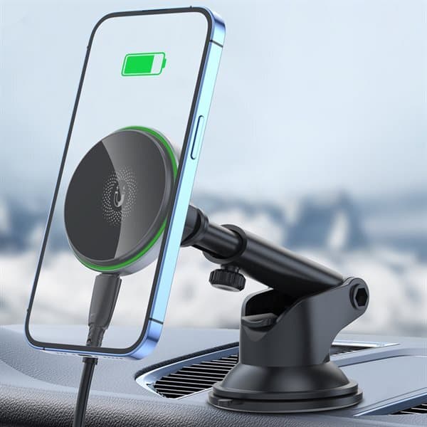 XO Magnetisk bilholder med 15W trådløs oplader og sugekop
