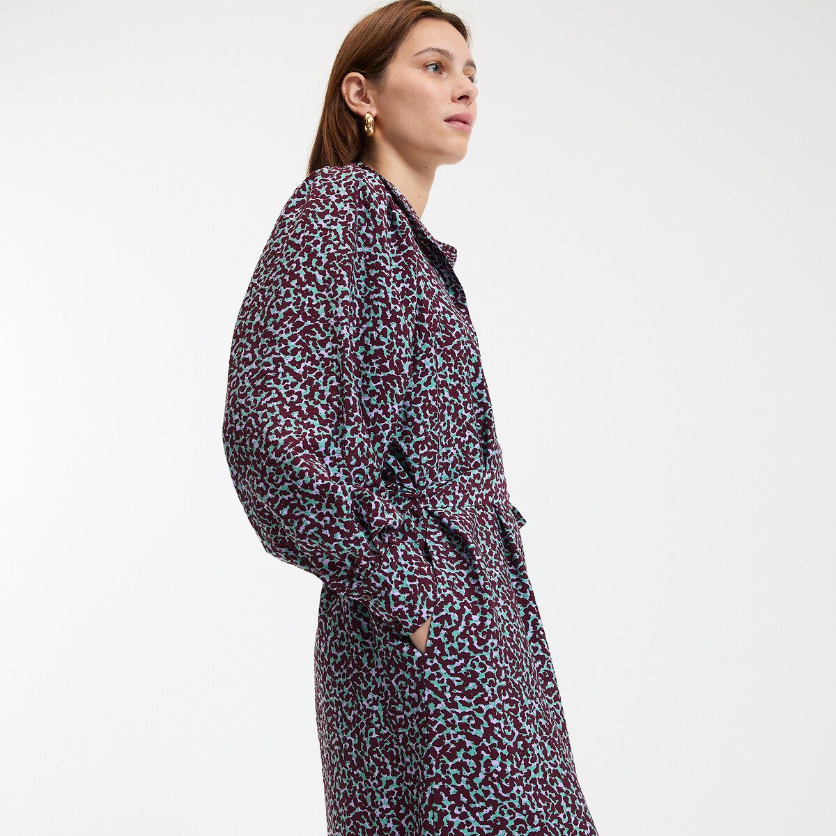 COLEÇÃO LA REDOUTE<br>Vestido longo e evasê, mangas compridas
