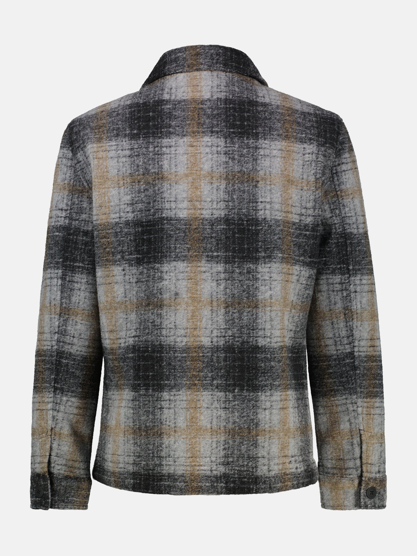 Karierte Outdoor-Hemdjacke in Woll-Optik