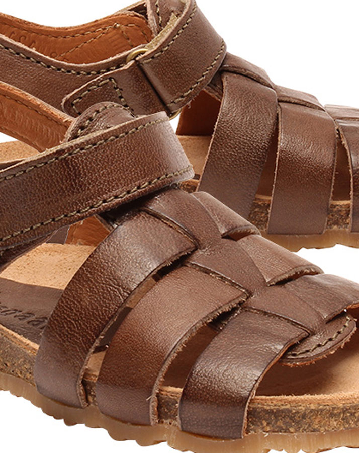 Leder-Sandalen AKSEL mit Zehenschutz in taupe