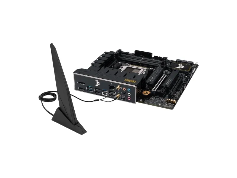 [OUTLET] - ASUS TUF Gaming B650M-Plus WIFI - Bundkort - micro ATX - Socket AM5 - AMD B650 Chipset - USB-C 3.2 Gen 2x2, USB 3.1 Gen 2, USB 3.2 Gen 2, USB-C 3.2 Gen 1 - 2.5 Gigabit LAN, Bluetooth - onboard grafik (CPU påkrævet) - HD Audio (8-kanaler)