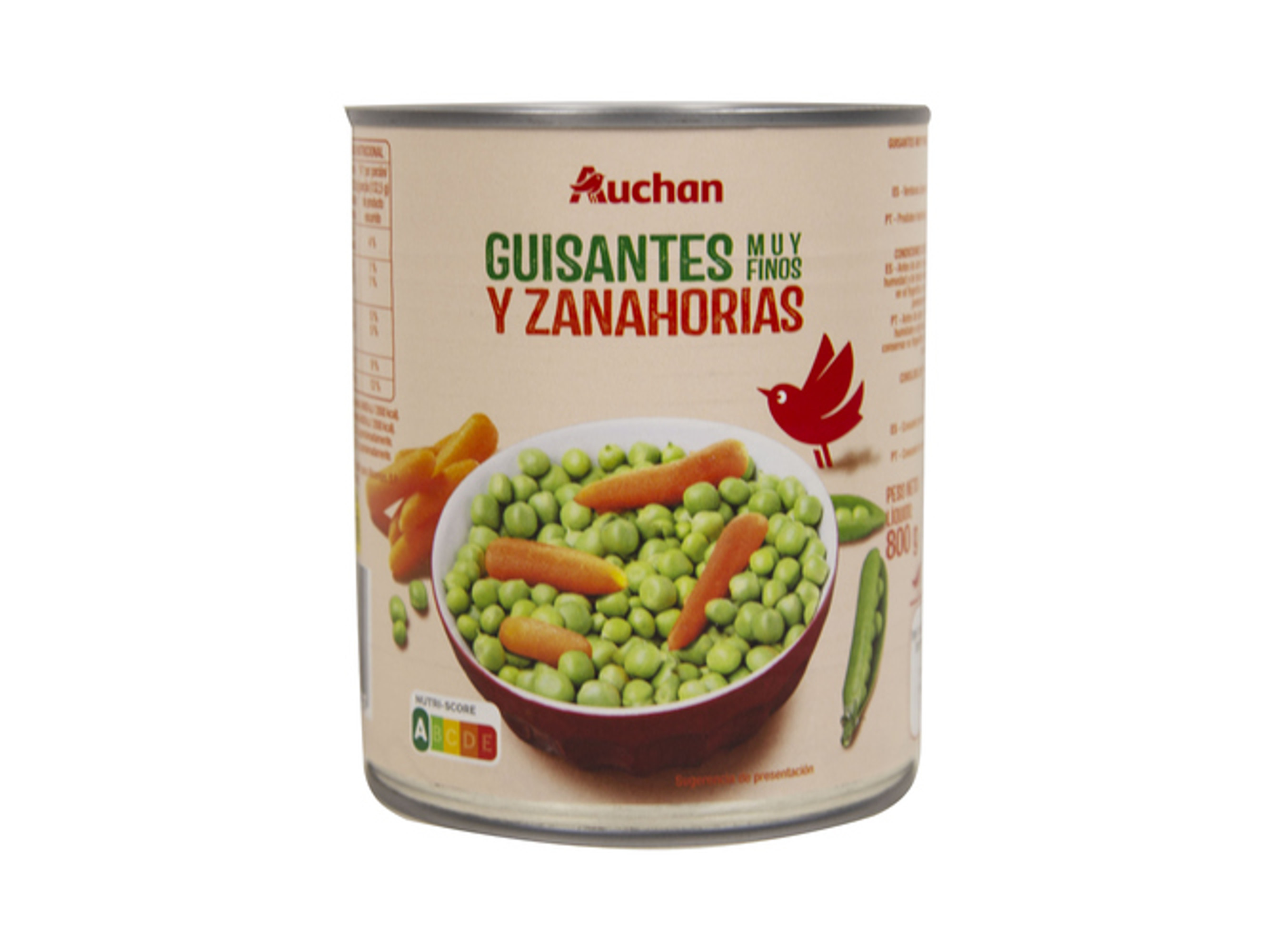 ERVILHAS AUCHAN COM CENOURAS 850(530)G