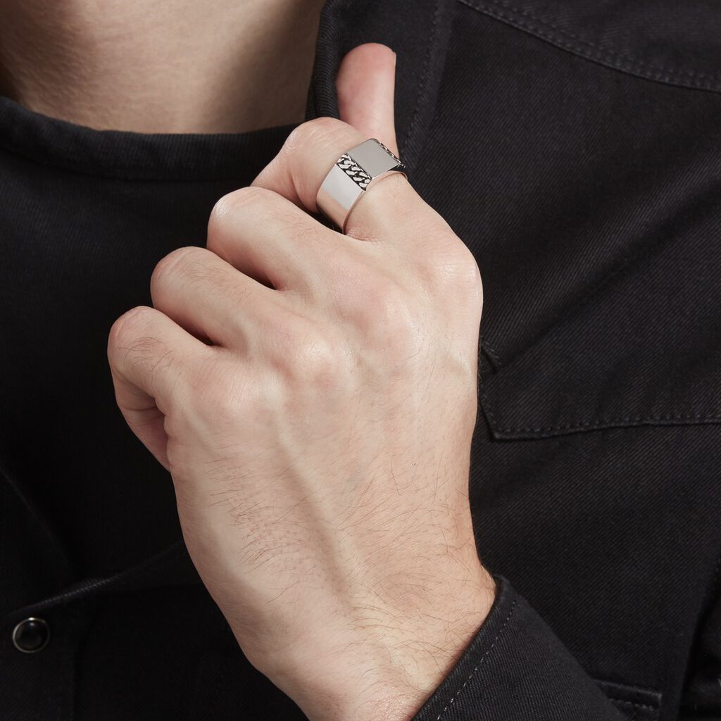 Chevalière Luka Argent Blanc