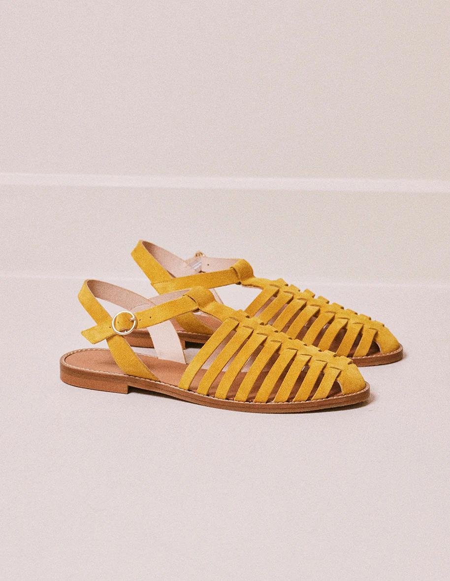 Sandales Cécile - Suède jaune