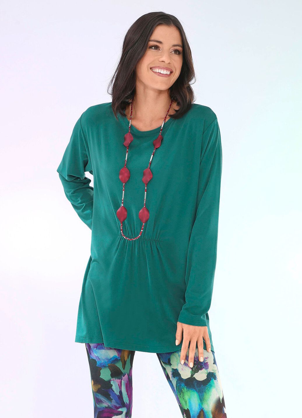 Longshirt mit Raffung in 3 Farben