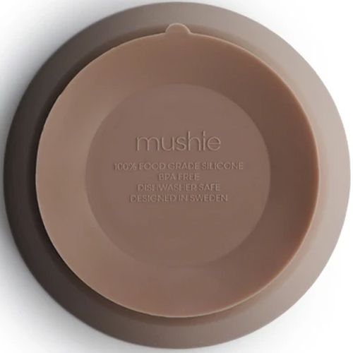 Mushie siliconen kinderkom met zuignap - natural