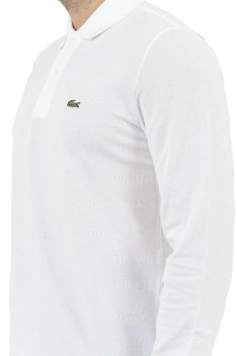 Polos manches longues lacoste l1312 001 blanc