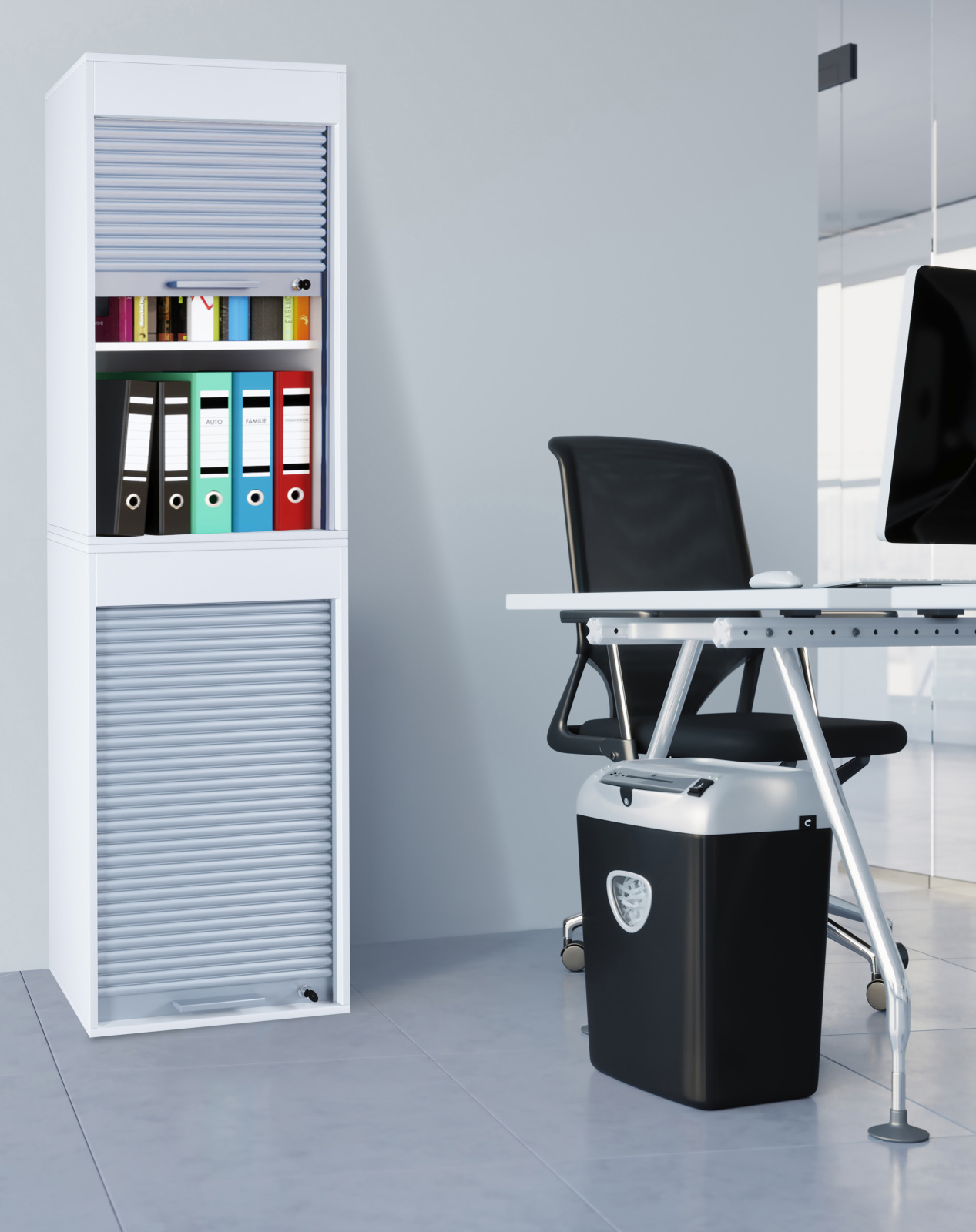 Büroschrank AKTOS XL - weiß - abschließbar