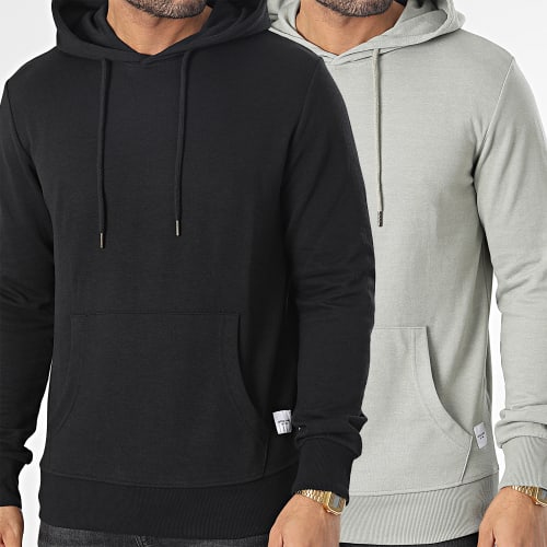 Lot De 2 Sweats Capuche Basic 12191218 Noir Vert Clair