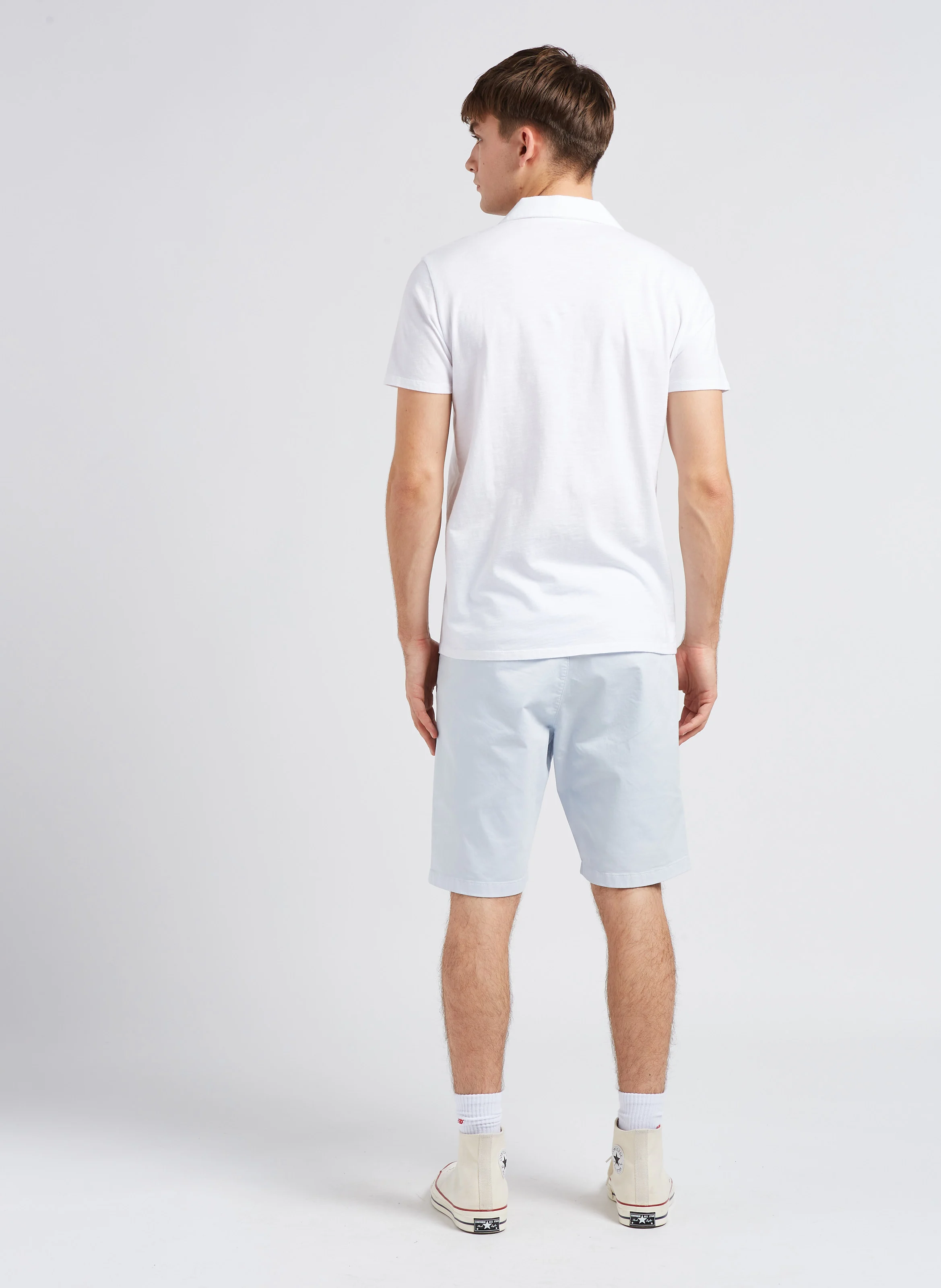 Polo regular-fit en coton flammé | Blanc