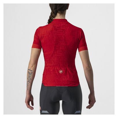 Maillot Manches Courtes Femme Castelli Promessa Jacquard Rouge