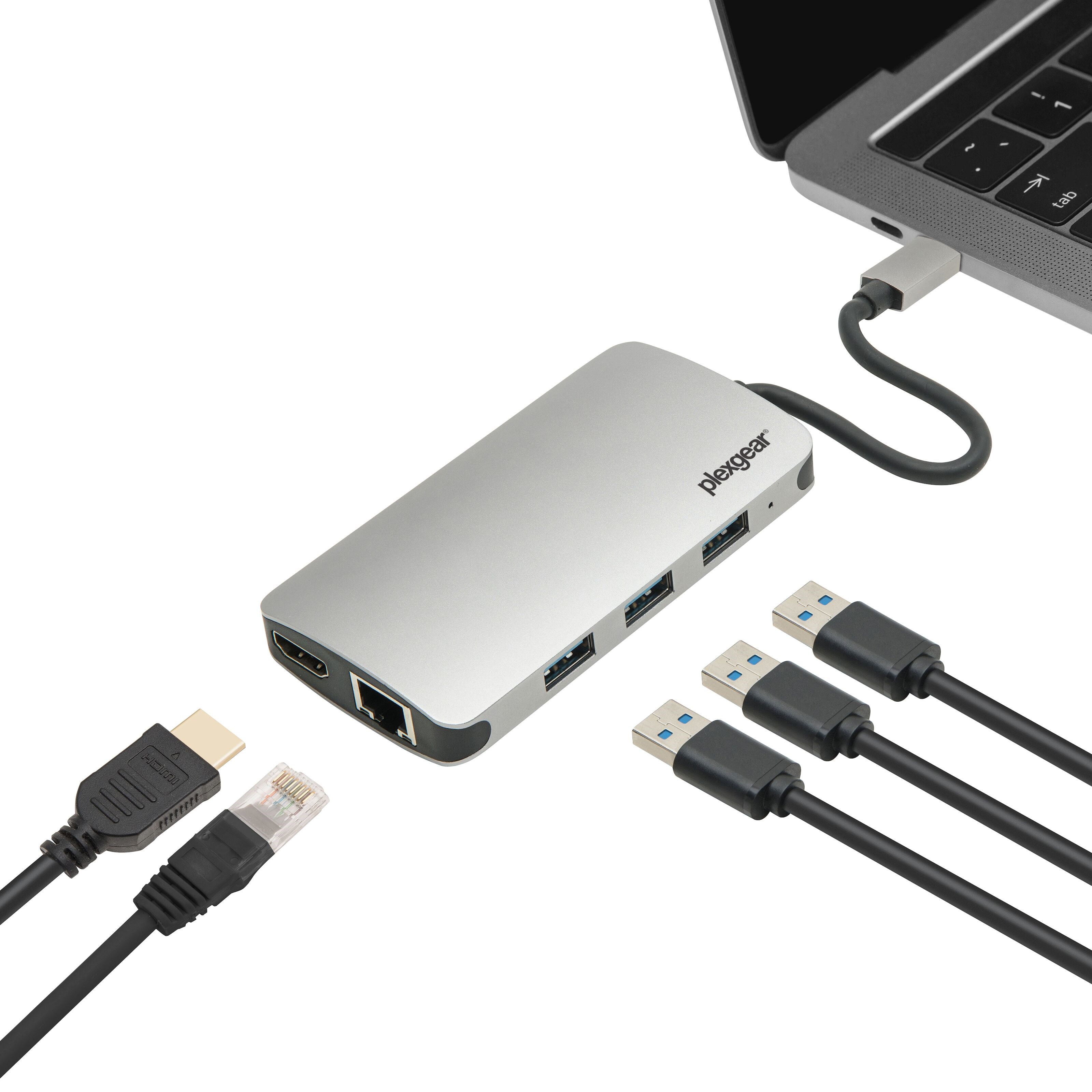 Plexgear Multiadapter for USB-C med 9 tilkoblinger