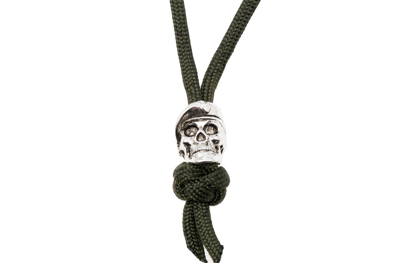 Spartan Blades Beret Skull Bead Green Paracord