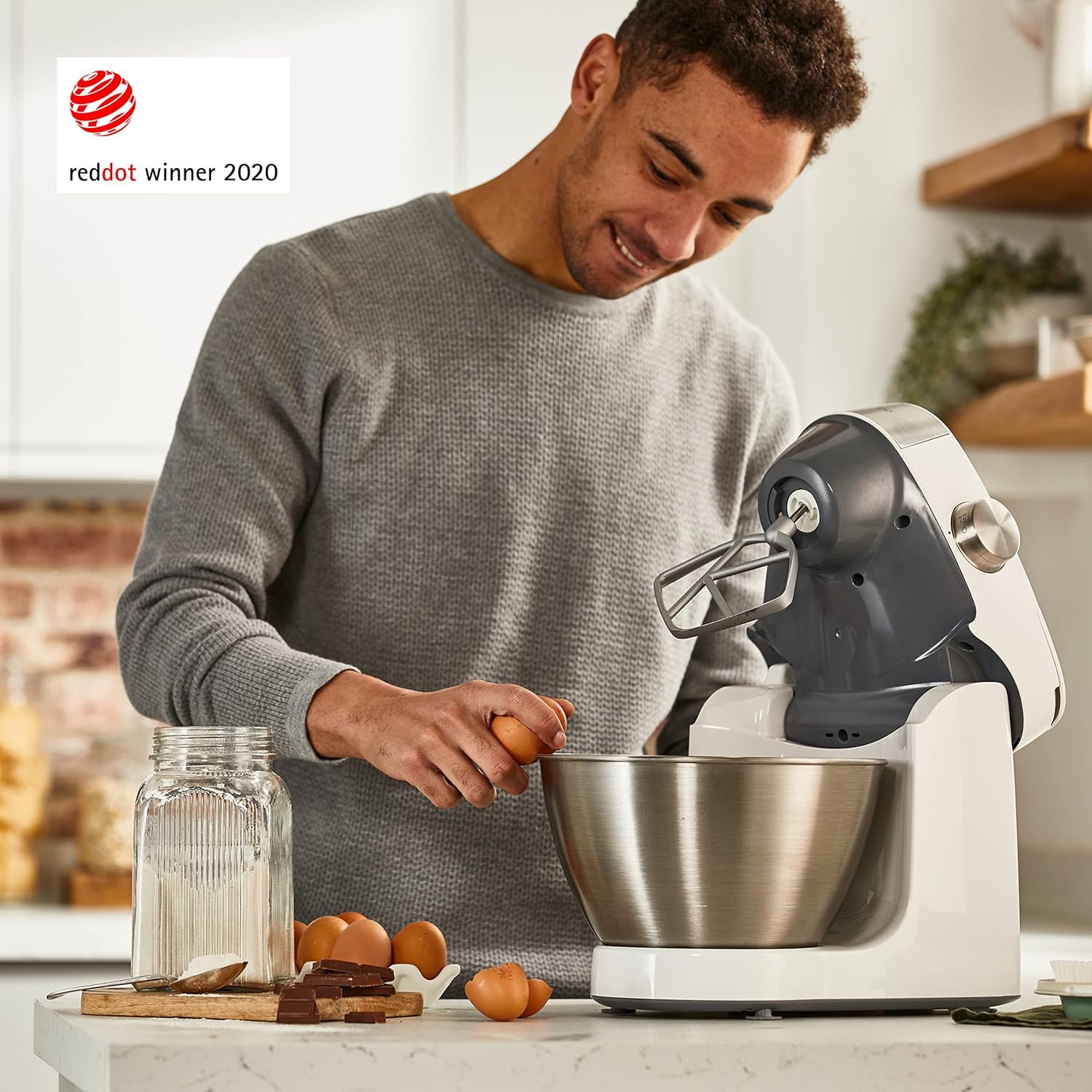 Kenwood Prospero+ KHC29.H0WH Küchenmaschine, 4,3 l Edelstahl Schüssel, 1000 Watt, inkl. 9-teiligem Zubehör-Set mit Zerkleinerer, Acryl-Mixaufsatz, Zitruspresse und mehr, Weiß