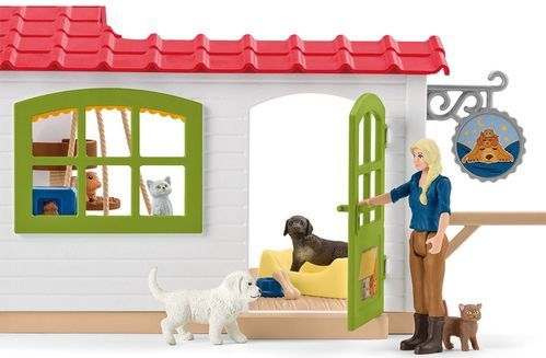 Schleich - Farm World - Dierenhotel - Speeltoestellen - Inclusief Verzorgster