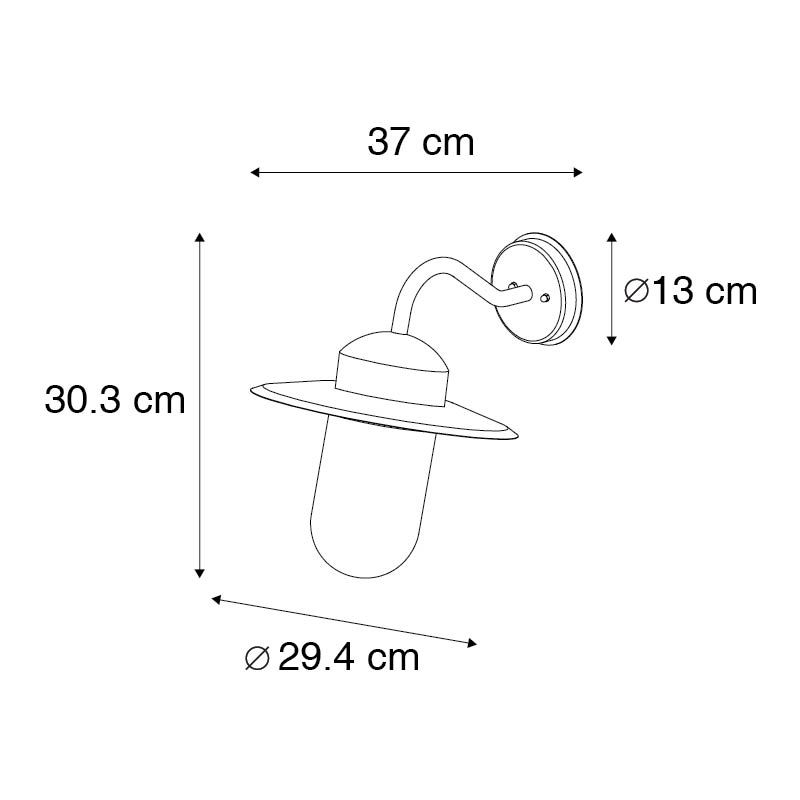 Moderne buitenwandlamp zwart IP44 - Kansas