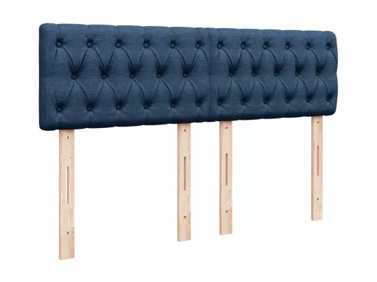 Sommier à lattes de lit avec matelas Bleu 160x200 cm Tissu