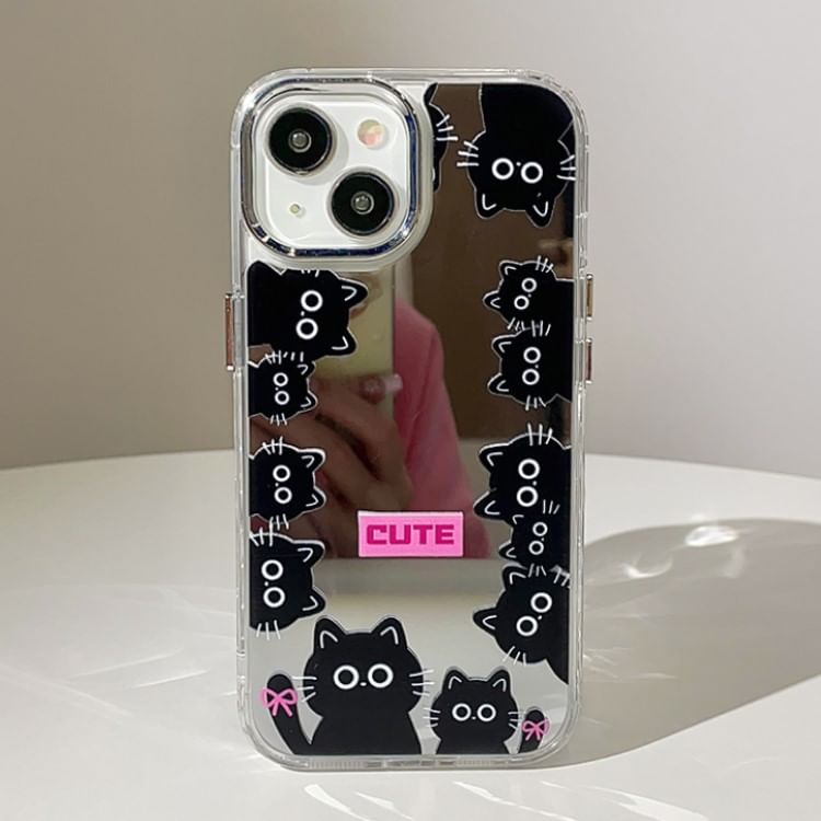 Japilavio - Kat Gespiegeld Telefoonhoesje - iPhone 15 Pro Max / 15 Pro / 15 Plus / 15 / 14 Pro Max / 14 Pro / 14 Plus / 14 / 13 Pro Max / 13 Pro / 13 / 13 mini / 12 Pro Max / 12 Pro / 12 / 12 mini / 11 Pro Max / 11 Pro / 11