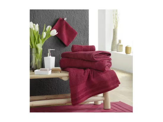 Drap de Douche 70 x 130 cm Tendresse Rubis - Eponge Unie