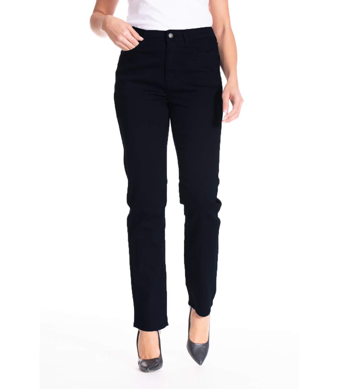 Jeans coupe droite denim stretch noir ZEN NOIR